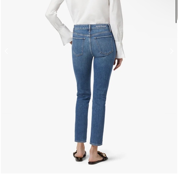 Favorite Daughter Erin High Rise Slim Straight Jeans 24 Medium Indigo - Picture 2 of 11